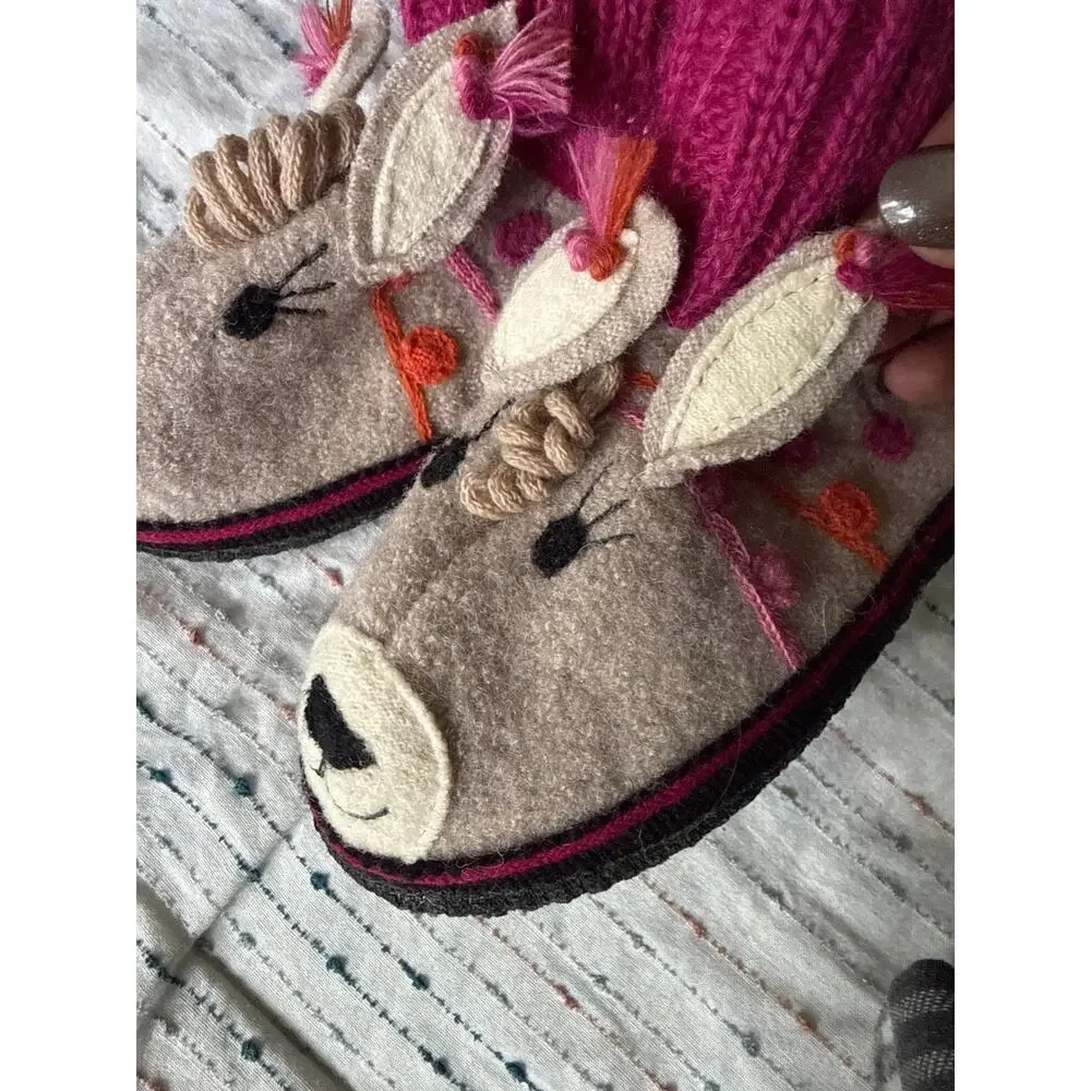 NEW Garnet Hill Kids Llama Wool Slipper Boots Size 1